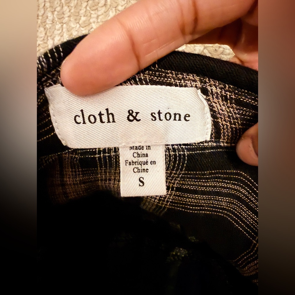 CLOTH & STONE Long Sleeve Belted Duster in Maple Wood Plaid SIZE: SMALL - Picture 9 of 11